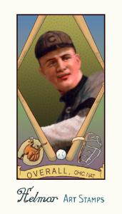 Picture of Helmar Brewing Baseball Card of Orval Overall, card number 111 from series Helmar Stamps