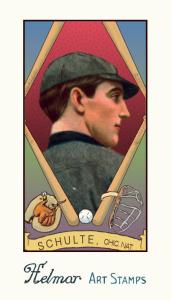 Picture of Helmar Brewing Baseball Card of Frank Schulte, card number 119 from series Helmar Stamps
