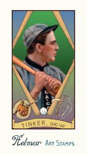 Picture, Helmar Brewing, Helmar Stamps Card # 121, Joe TINKER (HOF), , Chicago Cubs