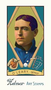 Picture of Helmar Brewing Baseball Card of Charley O'Leary, card number 12 from series Helmar Stamps