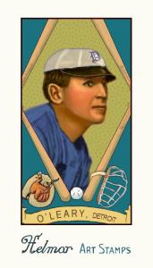 Picture of Helmar Brewing Baseball Card of Charley O'Leary, card number 13 from series Helmar Stamps