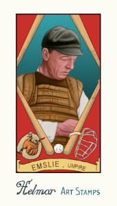 Picture of Helmar Brewing Baseball Card of Bob Emslie, card number 152 from series Helmar Stamps