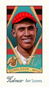 Picture of Helmar Brewing Baseball Card of John Donaldson, card number 154 from series Helmar Stamps