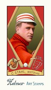 Picture of Helmar Brewing Baseball Card of Chick Stahl, card number 172 from series Helmar Stamps
