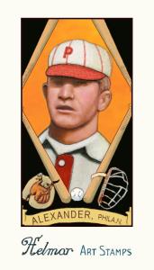 Picture of Helmar Brewing Baseball Card of Grover Cleveland ALEXANDER (HOF), card number 185 from series Helmar Stamps