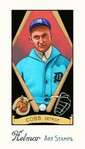 Picture of Helmar Brewing Baseball Card of Ty COBB (HOF), card number 186 from series Helmar Stamps