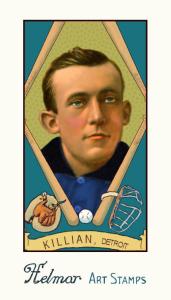 Picture of Helmar Brewing Baseball Card of Ed Killian, card number 18 from series Helmar Stamps