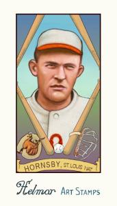 Picture of Helmar Brewing Baseball Card of Rogers HORNSBY (HOF), card number 197 from series Helmar Stamps