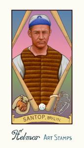 Picture, Helmar Brewing, Helmar Stamps Card # 206, Louis SANTOP (HOF), , Brooklyn Royal Giants