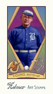 Picture of Helmar Brewing Baseball Card of Cy YOUNG (HOF), card number 214 from series Helmar Stamps