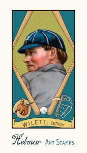 Picture of Helmar Brewing Baseball Card of Ed Willett, card number 21 from series Helmar Stamps