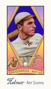 Picture of Helmar Brewing Baseball Card of Fred Snodgrass, card number 239 from series Helmar Stamps