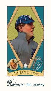 Picture of Helmar Brewing Baseball Card of Oscar Stanage, card number 23 from series Helmar Stamps