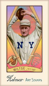 Picture of Helmar Brewing Baseball Card of Hooks Wiltse, card number 243 from series Helmar Stamps