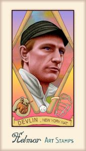 Picture of Helmar Brewing Baseball Card of Art Devlin, card number 251 from series Helmar Stamps
