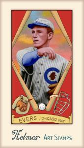 Picture of Helmar Brewing Baseball Card of Johnny EVERS, card number 258 from series Helmar Stamps