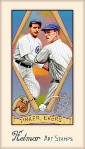 Picture, Helmar Brewing, Helmar Stamps Card # 266, Joe TINKER; Johnny EVERS;, , Chicago Cubs