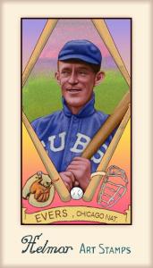 Picture of Helmar Brewing Baseball Card of Johnny EVERS, card number 268 from series Helmar Stamps