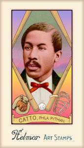 Picture of Helmar Brewing Baseball Card of Octavius Catto, card number 287 from series Helmar Stamps