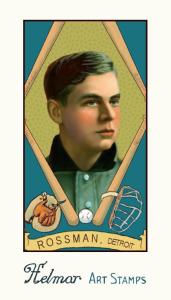 Picture of Helmar Brewing Baseball Card of Claude Rossman, card number 28 from series Helmar Stamps