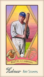 Picture of Helmar Brewing Baseball Card of Babe RUTH (HOF), card number 295 from series Helmar Stamps