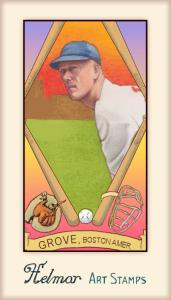 Picture of Helmar Brewing Baseball Card of Lefty GROVE, card number 313 from series Helmar Stamps