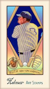 Picture of Helmar Brewing Baseball Card of Babe RUTH (HOF), card number 319 from series Helmar Stamps