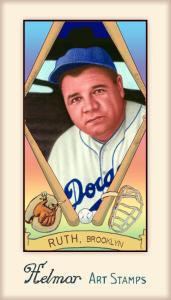 Picture of Helmar Brewing Baseball Card of Babe RUTH (HOF), card number 320 from series Helmar Stamps