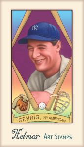 Picture of Helmar Brewing Baseball Card of Lou GEHRIG, card number 321 from series Helmar Stamps