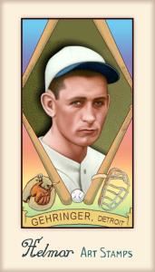 Picture of Helmar Brewing Baseball Card of Charlie GEHRINGER, card number 322 from series Helmar Stamps