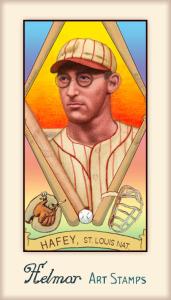 Picture of Helmar Brewing Baseball Card of Chick HAFEY (HOF), card number 323 from series Helmar Stamps
