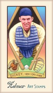 Picture of Helmar Brewing Baseball Card of Bill DICKEY, card number 326 from series Helmar Stamps