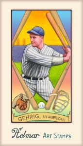 Picture of Helmar Brewing Baseball Card of Lou GEHRIG, card number 331 from series Helmar Stamps