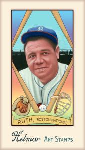 Picture of Helmar Brewing Baseball Card of Babe RUTH (HOF), card number 334 from series Helmar Stamps