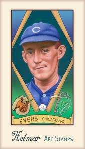 Picture, Helmar Brewing, Helmar Stamps Card # 343, Johnny EVERS, , Chicago Cubs