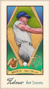 Picture of Helmar Brewing Baseball Card of Roger Maris, card number 349 from series Helmar Stamps