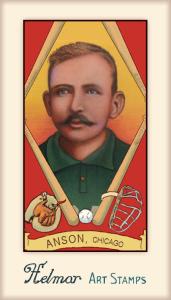Picture of Helmar Brewing Baseball Card of Cap ANSON, card number 354 from series Helmar Stamps
