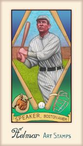 Picture, Helmar Brewing, Helmar Stamps Card # 359, Tris SPEAKER (HOF), , Boston Red Sox