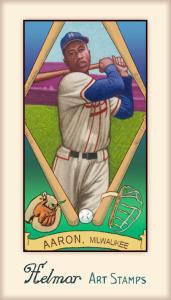 Picture of Helmar Brewing Baseball Card of Hank AARON (HOF), card number 367 from series Helmar Stamps