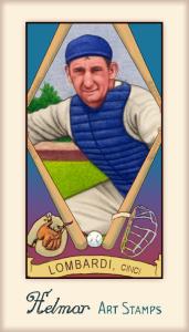 Picture of Helmar Brewing Baseball Card of Ernie LOMBARDI, card number 377 from series Helmar Stamps