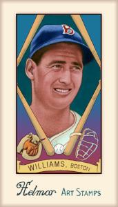 Picture of Helmar Brewing Baseball Card of Ted WILLIAMS (HOF), card number 378 from series Helmar Stamps