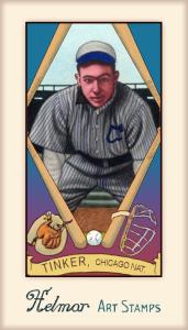 Picture, Helmar Brewing, Helmar Stamps Card # 379, Joe TINKER (HOF), , Chicago Cubs