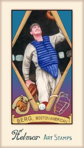 Picture of Helmar Brewing Baseball Card of Moe Berg, card number 380 from series Helmar Stamps