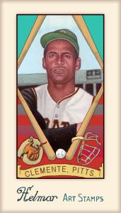 Picture, Helmar Brewing, Helmar Stamps Card # 401, Roberto CLEMENTE, , Pittsburgh Pirates
