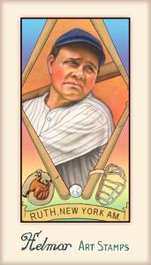 Picture of Helmar Brewing Baseball Card of Babe RUTH (HOF), card number 424 from series Helmar Stamps