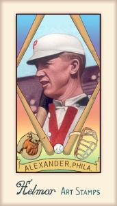 Picture of Helmar Brewing Baseball Card of Grover Cleveland ALEXANDER (HOF), card number 430 from series Helmar Stamps