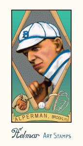 Picture of Helmar Brewing Baseball Card of Whitey Alperman, card number 43 from series Helmar Stamps