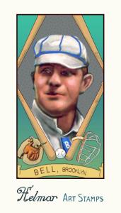 Picture of Helmar Brewing Baseball Card of George Bell, card number 44 from series Helmar Stamps