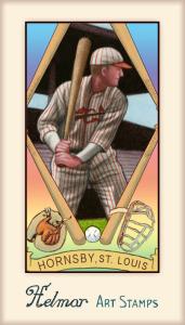 Picture of Helmar Brewing Baseball Card of Rogers HORNSBY (HOF), card number 458 from series Helmar Stamps