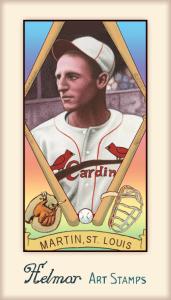 Picture of Helmar Brewing Baseball Card of Pepper Martin, card number 465 from series Helmar Stamps